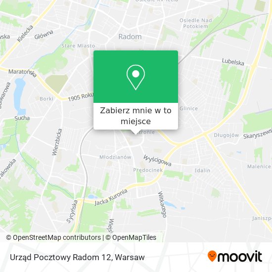 Mapa Urząd Pocztowy Radom 12