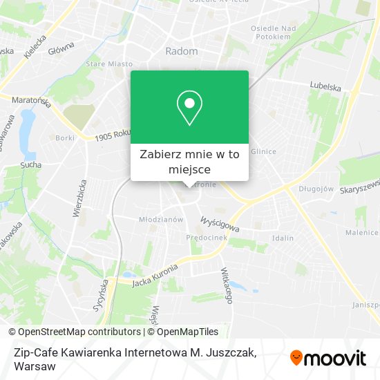 Mapa Zip-Cafe Kawiarenka Internetowa M. Juszczak