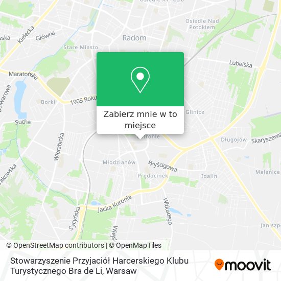 Mapa Stowarzyszenie Przyjaciół Harcerskiego Klubu Turystycznego Bra de Li