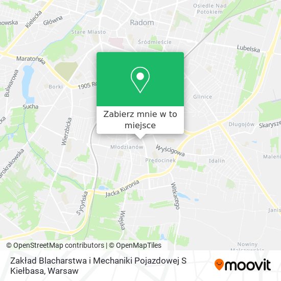 Mapa Zakład Blacharstwa i Mechaniki Pojazdowej S Kiełbasa