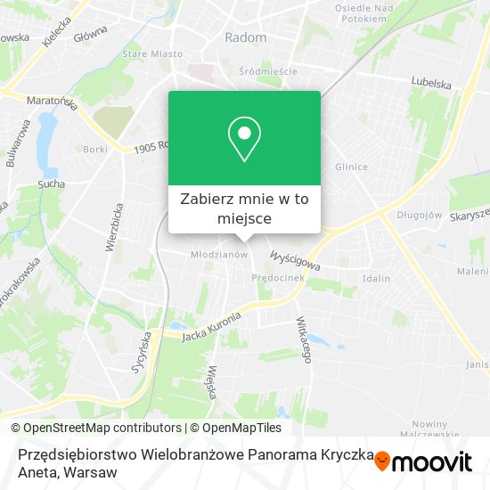 Mapa Przędsiębiorstwo Wielobranżowe Panorama Kryczka Aneta