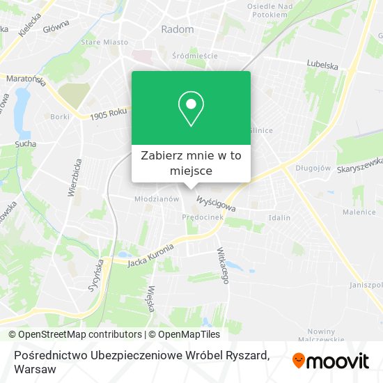 Mapa Pośrednictwo Ubezpieczeniowe Wróbel Ryszard