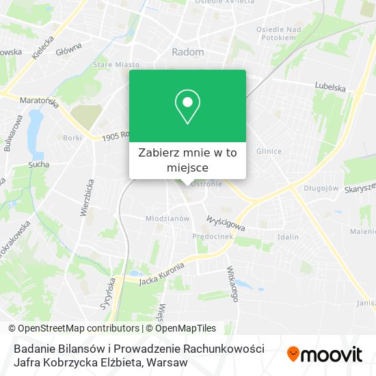 Mapa Badanie Bilansów i Prowadzenie Rachunkowości Jafra Kobrzycka Elżbieta