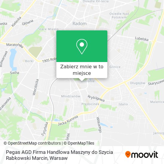 Mapa Pegas AGD Firma Handlowa Maszyny do Szycia Rabkowski Marcin