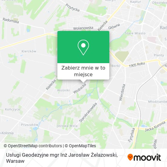 Mapa Usługi Geodezyjne mgr Inż Jarosław Żelazowski