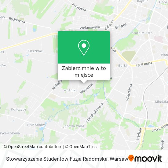 Mapa Stowarzyszenie Studentów Fuzja Radomska