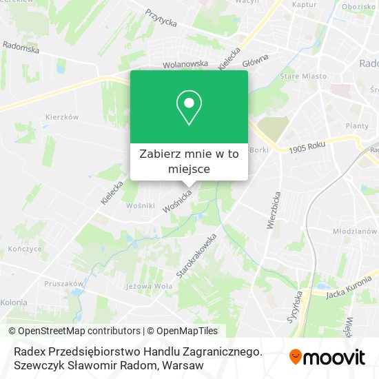 Mapa Radex Przedsiębiorstwo Handlu Zagranicznego. Szewczyk Sławomir Radom