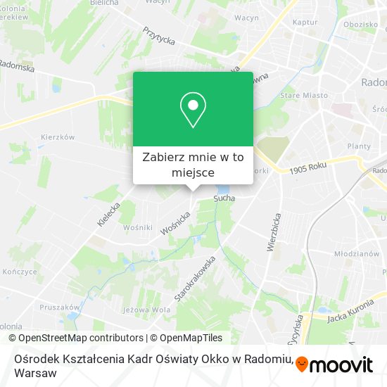 Mapa Ośrodek Kształcenia Kadr Oświaty Okko w Radomiu