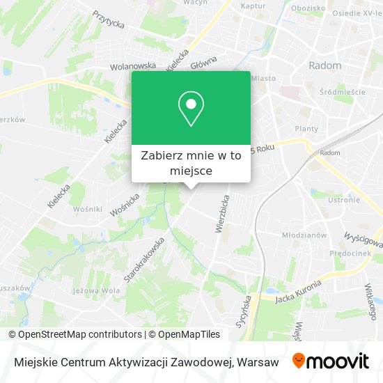 Mapa Miejskie Centrum Aktywizacji Zawodowej