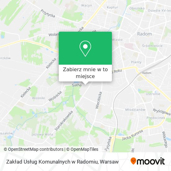 Mapa Zakład Usług Komunalnych w Radomiu