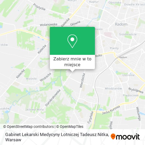 Mapa Gabinet Lekarski Medycyny Lotniczej Tadeusz Nitka