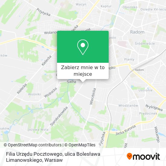 Mapa Filia Urzędu Pocztowego, ulica Bolesława Limanowskiego