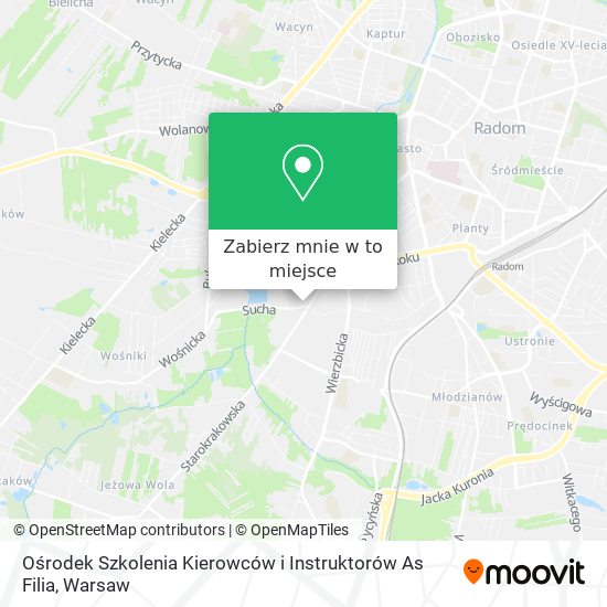 Mapa Ośrodek Szkolenia Kierowców i Instruktorów As Filia