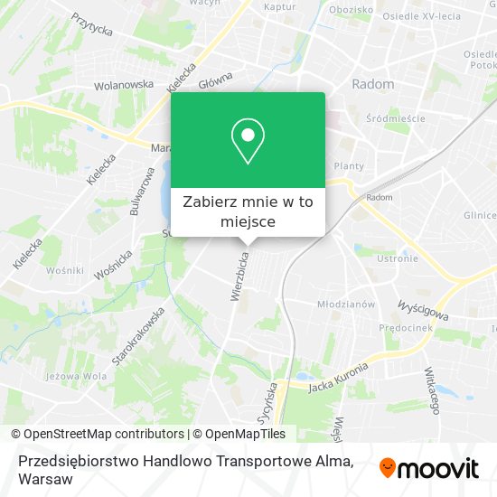 Mapa Przedsiębiorstwo Handlowo Transportowe Alma