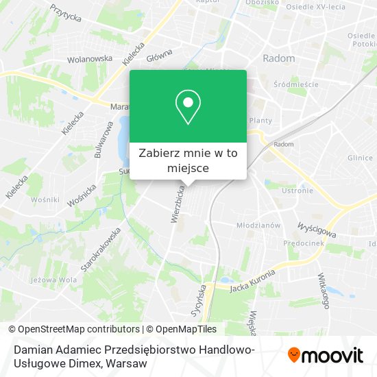Mapa Damian Adamiec Przedsiębiorstwo Handlowo-Usługowe Dimex