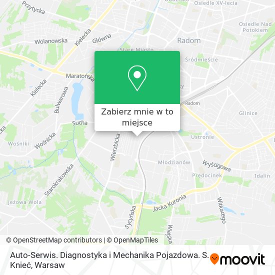 Mapa Auto-Serwis. Diagnostyka i Mechanika Pojazdowa. S. Knieć