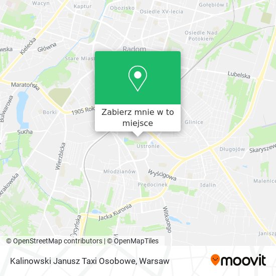 Mapa Kalinowski Janusz Taxi Osobowe