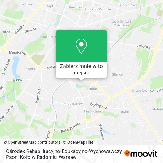 Mapa Ośrodek Rehabilitacyjno-Edukacyjno-Wychowawczy Psoni Koło w Radomiu