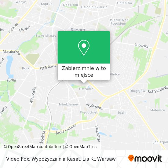 Mapa Video Fox. Wypożyczalnia Kaset. Lis K.