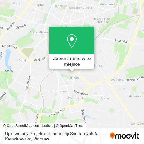 Mapa Uprawniony Projektant Instalacji Sanitarnych A Kieszkowska