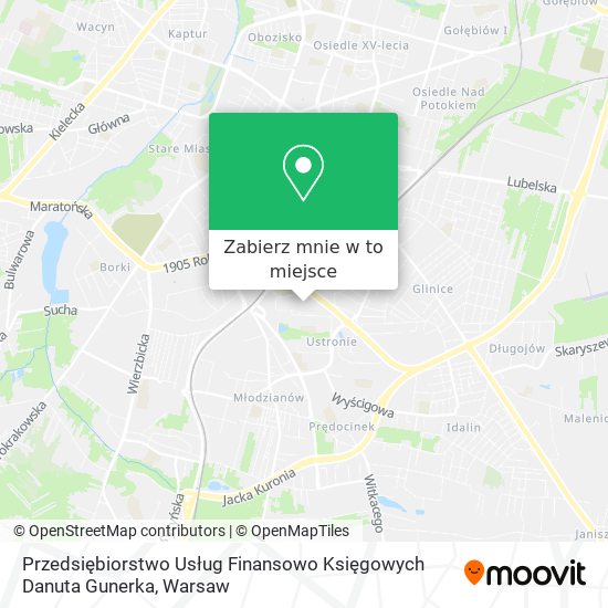 Mapa Przedsiębiorstwo Usług Finansowo Księgowych Danuta Gunerka