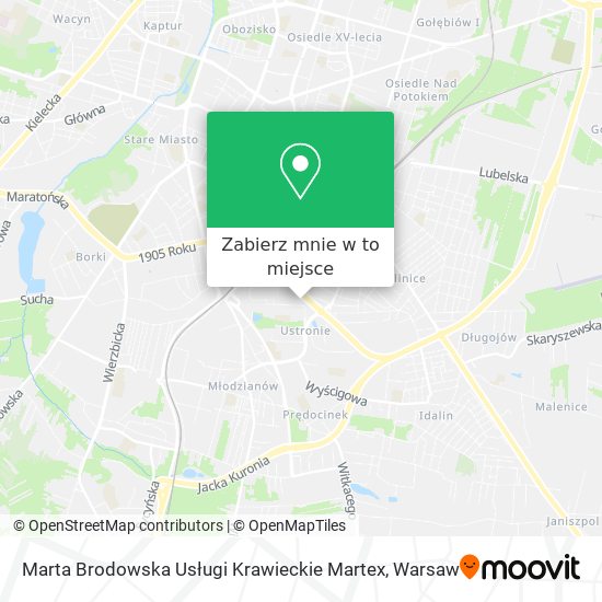 Mapa Marta Brodowska Usługi Krawieckie Martex