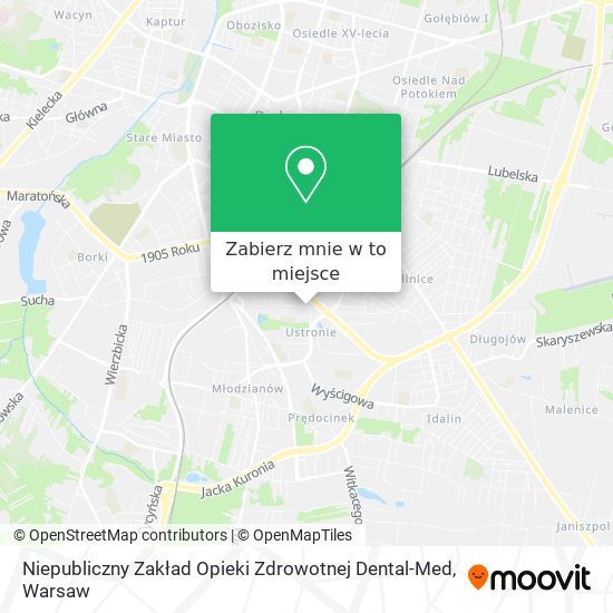 Mapa Niepubliczny Zakład Opieki Zdrowotnej Dental-Med