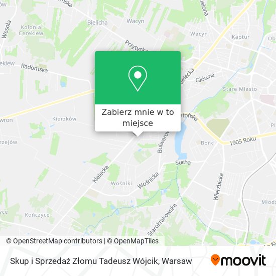 Mapa Skup i Sprzedaż Złomu Tadeusz Wójcik