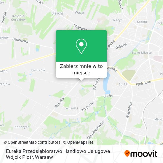 Mapa Eureka Przedsiębiorstwo Handlowo Usługowe Wójcik Piotr