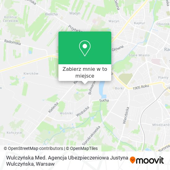 Mapa Wulczyńska Med. Agencja Ubezpieczeniowa Justyna Wulczyńska