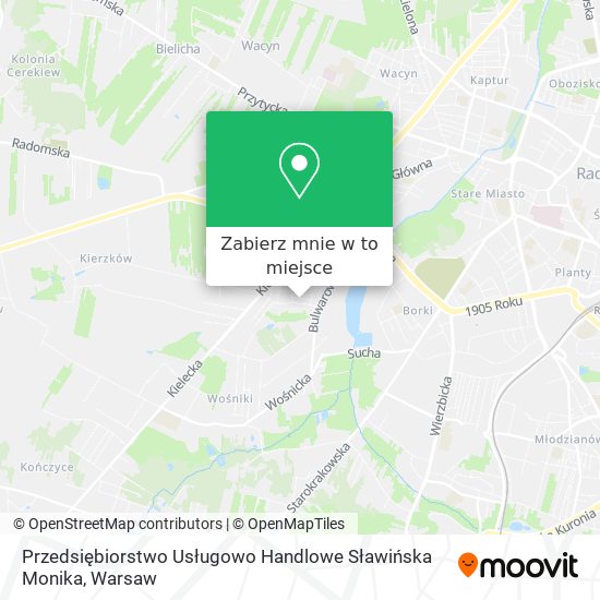 Mapa Przedsiębiorstwo Usługowo Handlowe Sławińska Monika