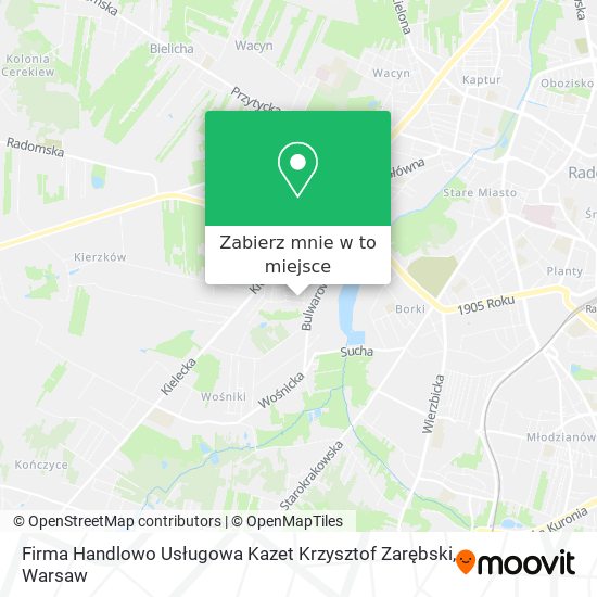 Mapa Firma Handlowo Usługowa Kazet Krzysztof Zarębski