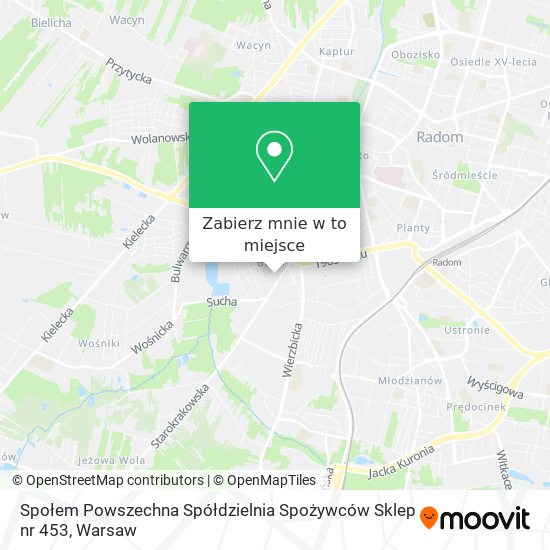 Mapa Społem Powszechna Spółdzielnia Spożywców Sklep nr 453