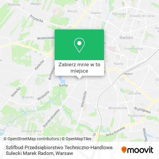 Mapa Szlifbud Przedsiębiorstwo Techniczno-Handlowe. Sułecki Marek Radom