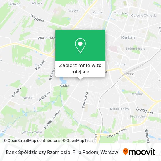 Mapa Bank Spółdzielczy Rzemiosła. Filia Radom