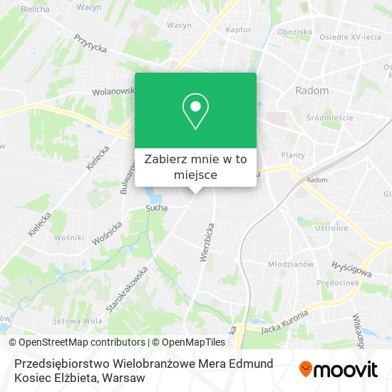 Mapa Przedsiębiorstwo Wielobranżowe Mera Edmund Kosiec Elżbieta