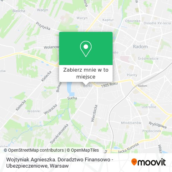 Mapa Wojtyniak Agnieszka. Doradztwo Finansowo - Ubezpieczeniowe