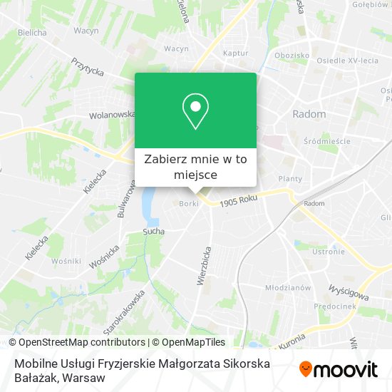 Mapa Mobilne Usługi Fryzjerskie Małgorzata Sikorska Bałażak