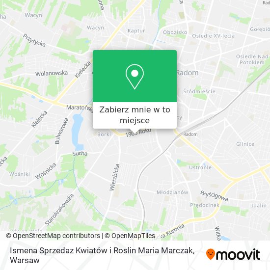 Mapa Ismena Sprzedaz Kwiatów i Roslin Maria Marczak