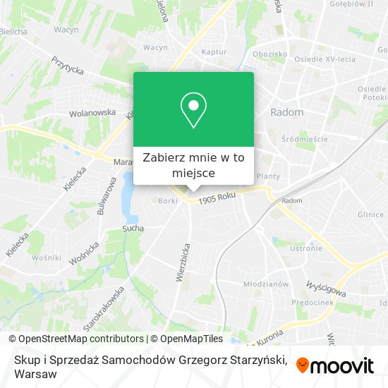 Mapa Skup i Sprzedaż Samochodów Grzegorz Starzyński