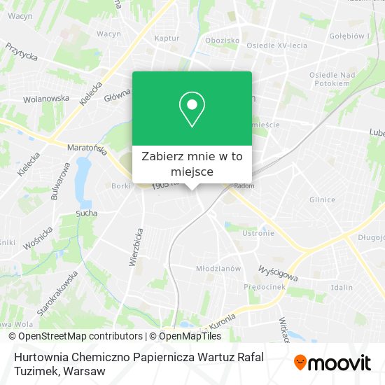 Mapa Hurtownia Chemiczno Papiernicza Wartuz Rafal Tuzimek