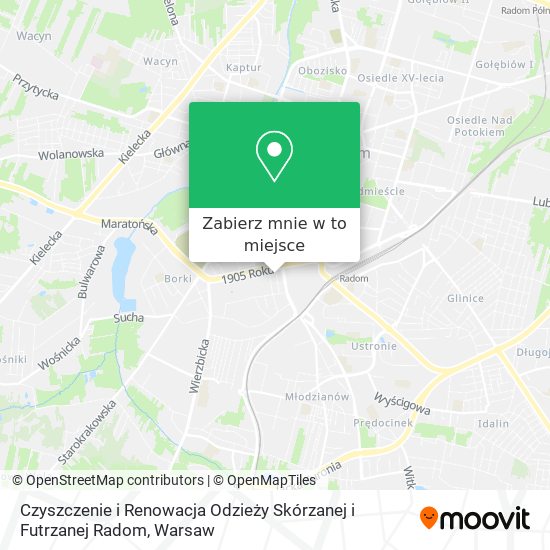 Mapa Czyszczenie i Renowacja Odzieży Skórzanej i Futrzanej Radom