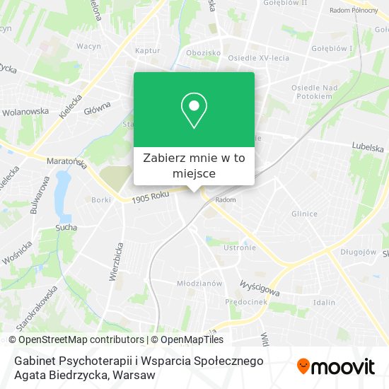 Mapa Gabinet Psychoterapii i Wsparcia Społecznego Agata Biedrzycka