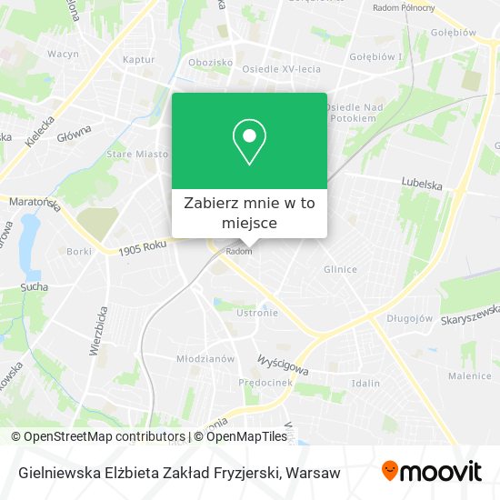 Mapa Gielniewska Elżbieta Zakład Fryzjerski