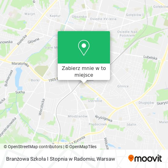 Mapa Branżowa Szkoła I Stopnia w Radomiu