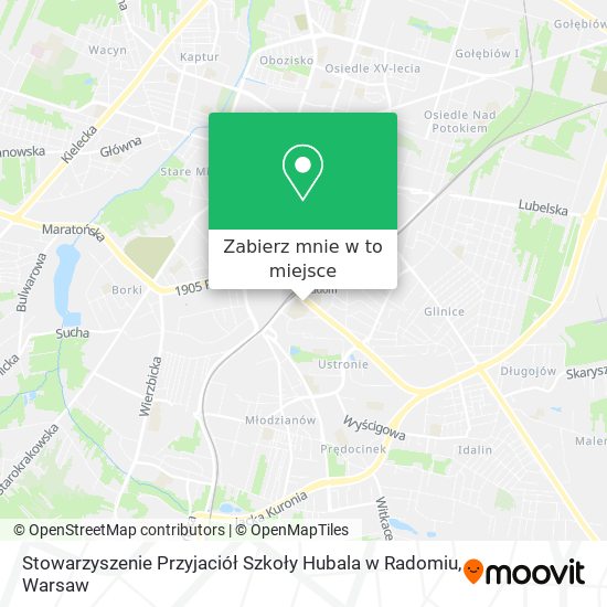 Mapa Stowarzyszenie Przyjaciół Szkoły Hubala w Radomiu