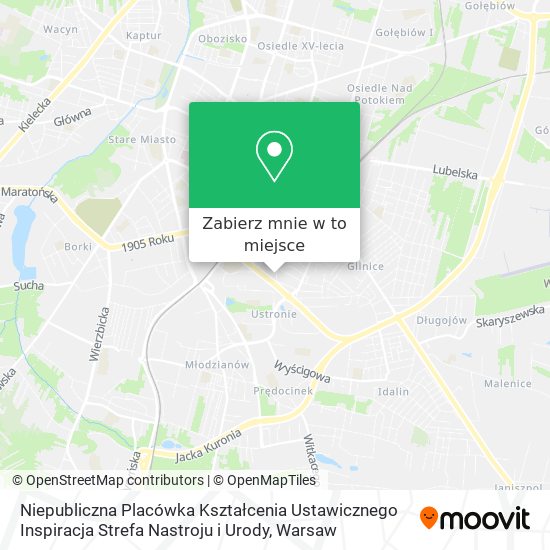 Mapa Niepubliczna Placówka Kształcenia Ustawicznego Inspiracja Strefa Nastroju i Urody