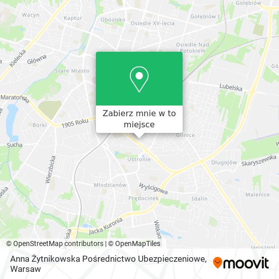 Mapa Anna Żytnikowska Pośrednictwo Ubezpieczeniowe