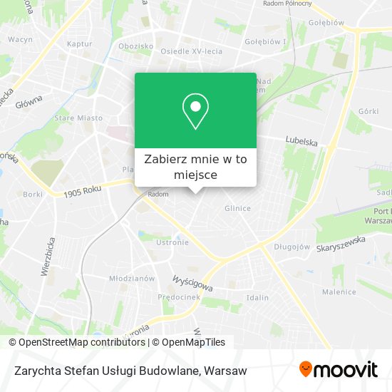 Mapa Zarychta Stefan Usługi Budowlane