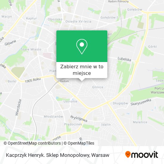 Mapa Kacprzyk Henryk. Sklep Monopolowy